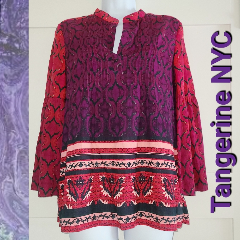 Tangerine NYC Boho Bell Sleeve Top